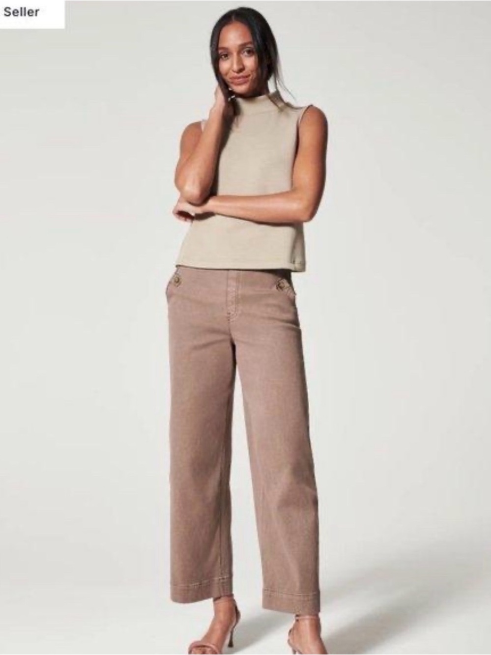 SPANX Stretch Twill Cropped Wide Leg Pants – Size Small